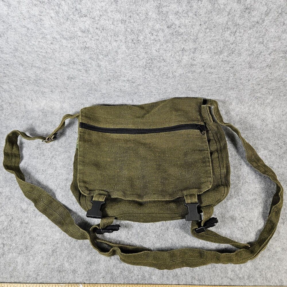 Ecolution Olive Hemp Crossbody Messenger Bag Eco Friendly Natural READ